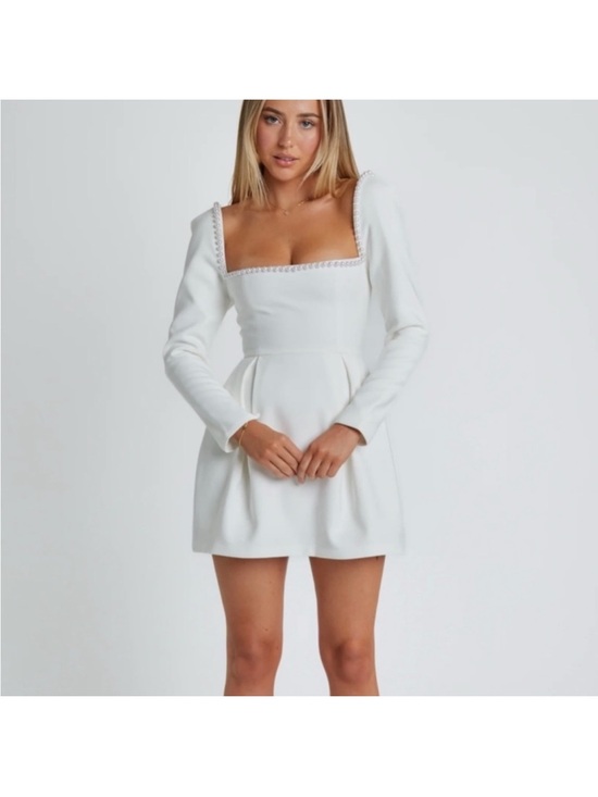 Odd Muse Dresses & Skirts - Square-Neck Long Sleeve White Mini Dress